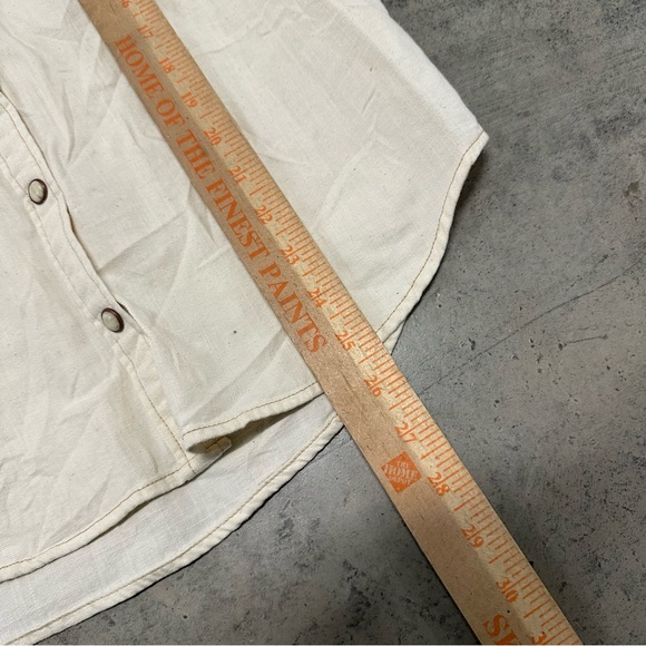 Faherty Out West Shirt ivory western pearl snap shirt Women’s Sz S - Picture 5 of 8